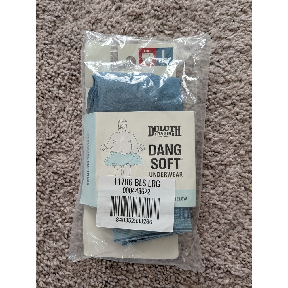 Duluth Dang Soft Briefs Mens 11706 BLS Large NWT Aqua Blue Solid Color